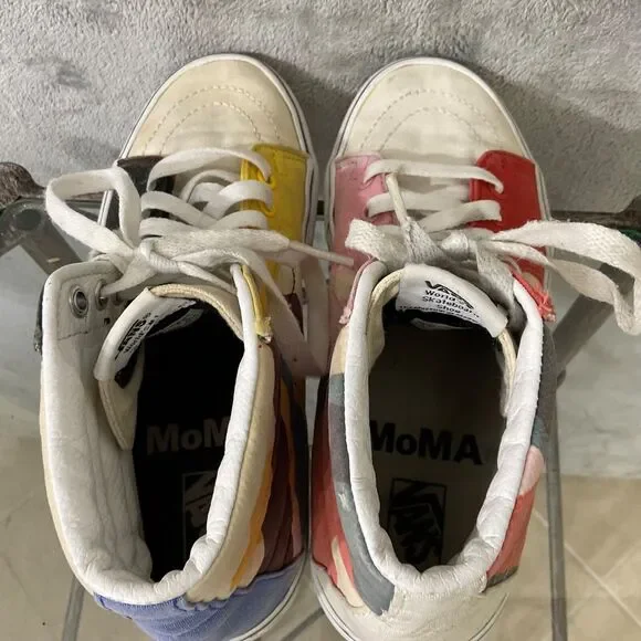 Vans MoMA Shoes Sk8-Hi Museum of Modern Art Skate Sneaker 2020 Women 8 Rainbow - Picture 12 of 12